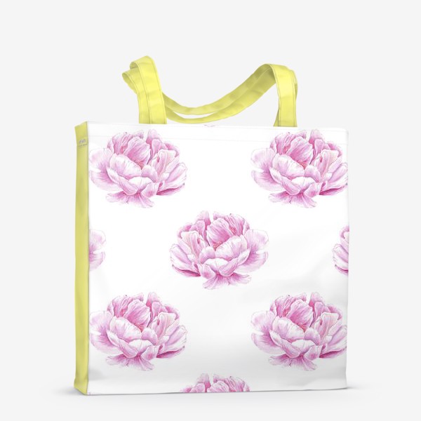 Сумка-шоппер «Розовые пионы на белом»