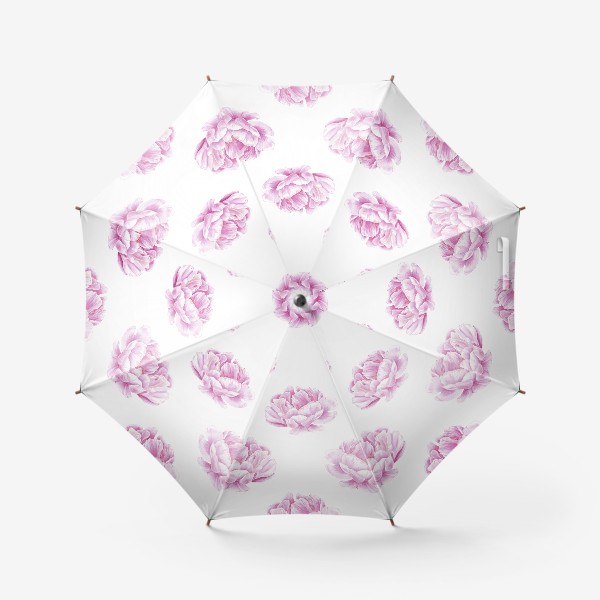 Зонт «Розовые пионы на белом»