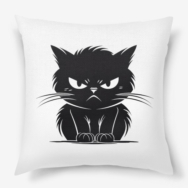 Подушка «Злой черный котик »