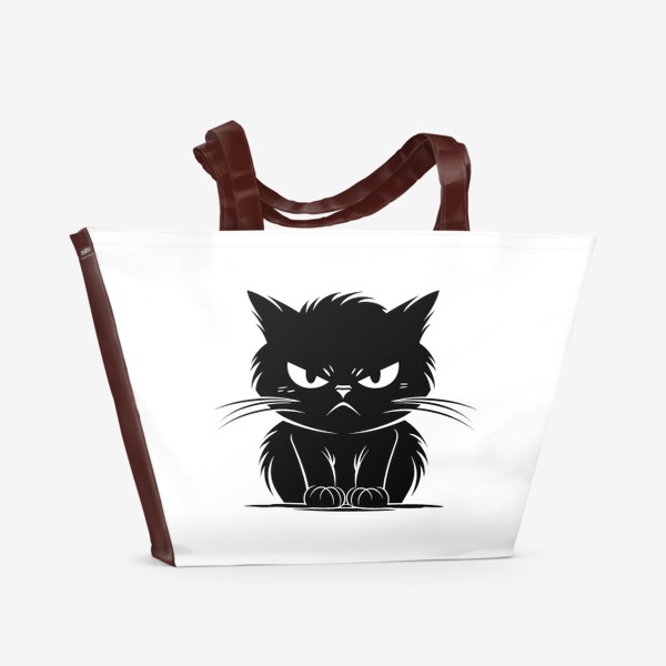 Пляжная сумка «Злой черный котик »
