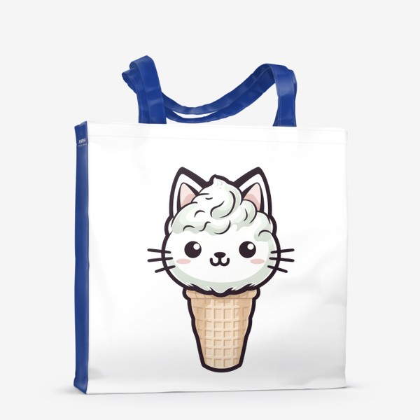 Сумка-шоппер «Кот - мороженое. Летний принт с котиком»