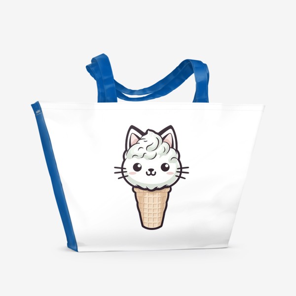Пляжная сумка «Кот - мороженое. Летний принт с котиком»