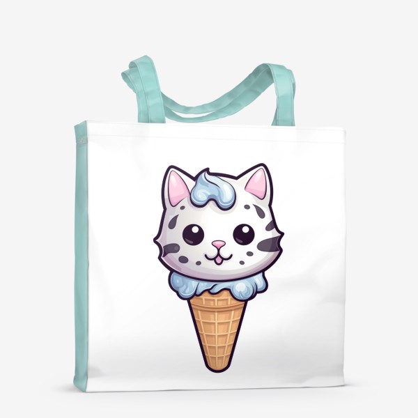Сумка-шоппер «Кот в рожке мороженого. Летний котик»