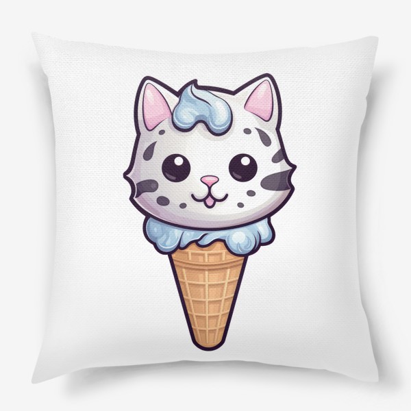 Подушка «Кот в рожке мороженого. Летний котик»