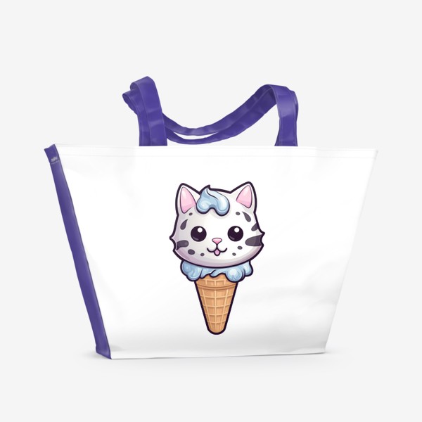 Пляжная сумка «Кот в рожке мороженого. Летний котик»