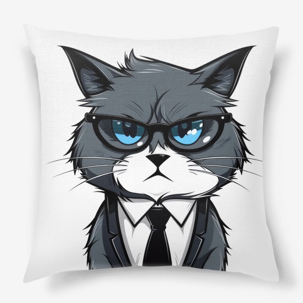 Подушка «Офисный злой кот. Принт для коллеги»