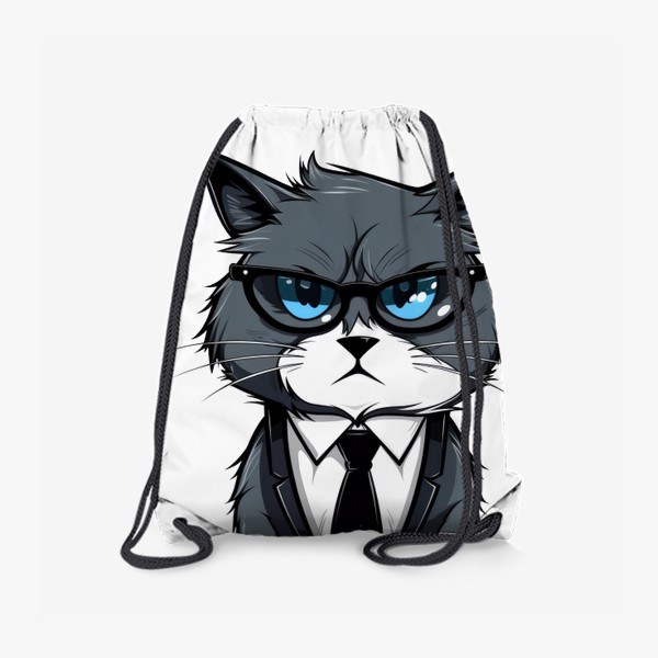 Рюкзак «Офисный злой кот. Принт для коллеги»