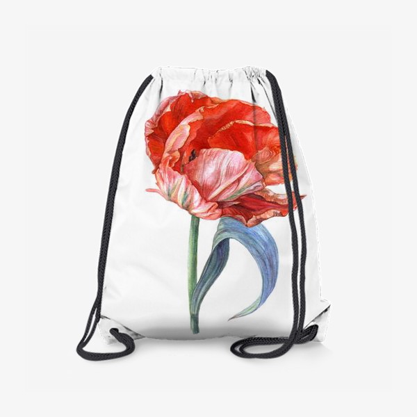 Рюкзак «Акварельный тюльпан. Яркий красный цветок»