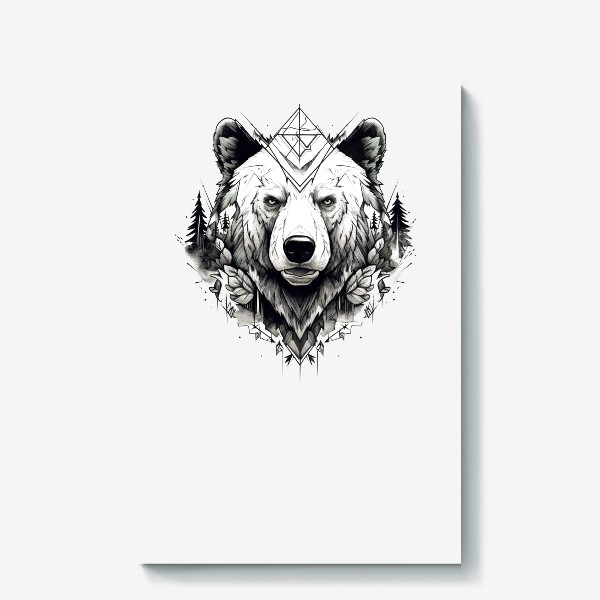 Холст «Графический медведь»
