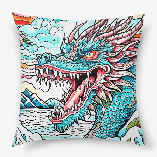 Подушка «Яростный китайский дракон»