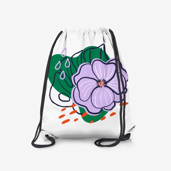 Рюкзак «Тропический принт. Экзотические растения и простые текстуры»