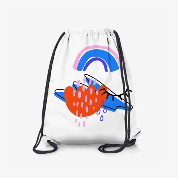 Рюкзак «Абстрактный принт с радугой и простыми текстурами»