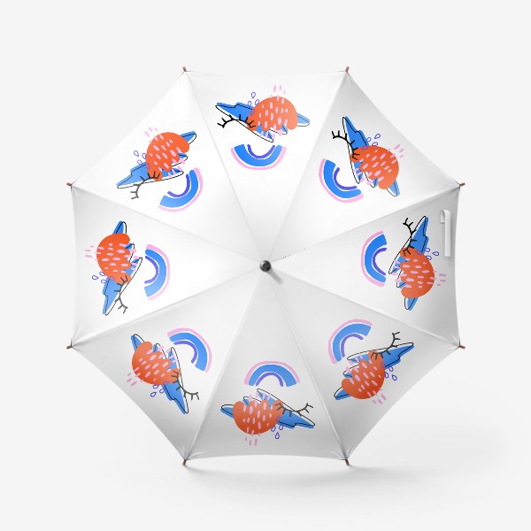 Зонт «Абстрактный принт с радугой и простыми текстурами»