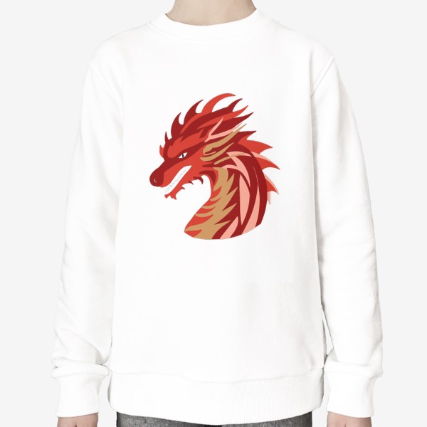 Свитшот «дракон красный с золотым и розовым китайский»