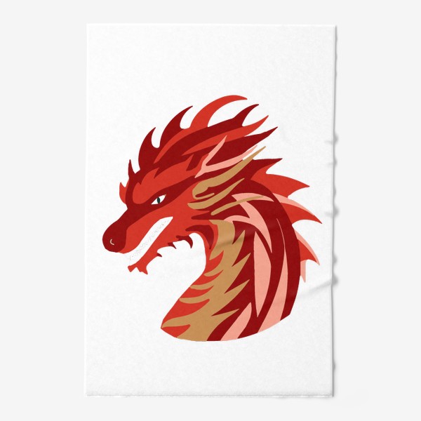 Полотенце «дракон красный с золотым и розовым китайский»