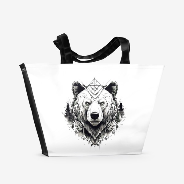 Пляжная сумка «Графический медведь»