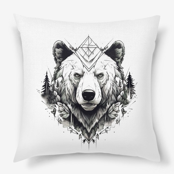 Подушка «Графический медведь»