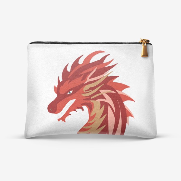 Косметичка «дракон красный с золотым и розовым китайский»