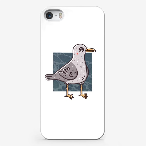 Чехол iPhone «Милая чайка на фоне морской волны. Море. Океан»
