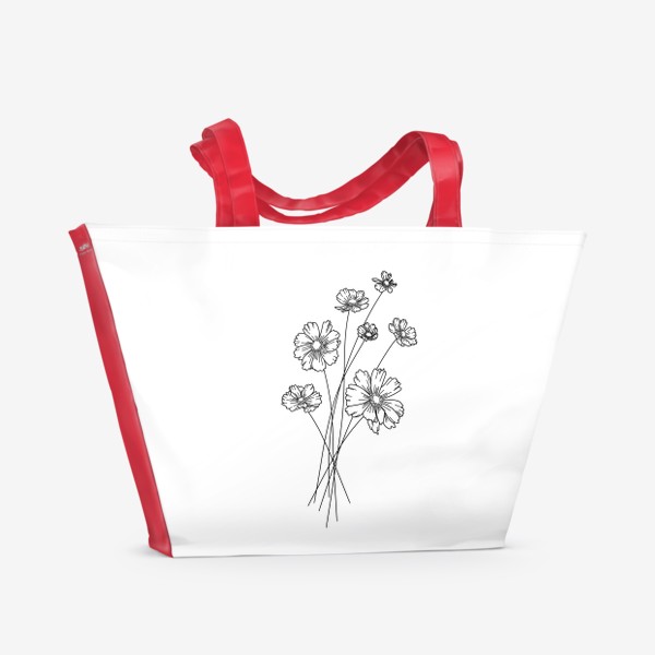 Пляжная сумка «Цветы лайнарт»