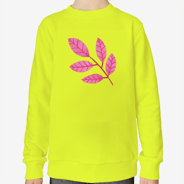 Свитшот «Розовая ветка с листьями Принт листок»