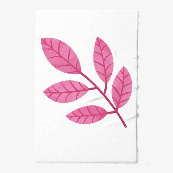 Полотенце «Розовая ветка с листьями Принт листок»