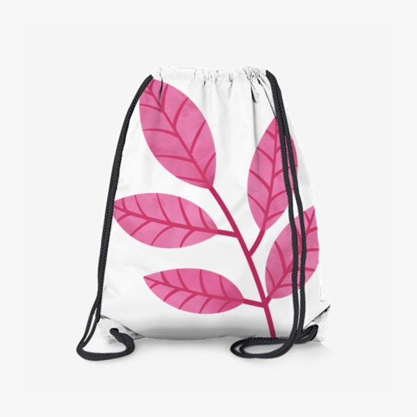 Рюкзак «Розовая ветка с листьями Принт листок»
