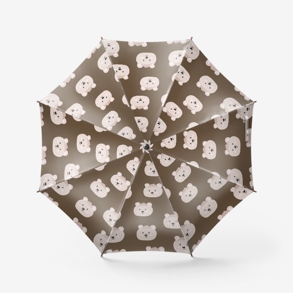 Зонт &laquo;Паттерн с милыми мордочками мишек&raquo;