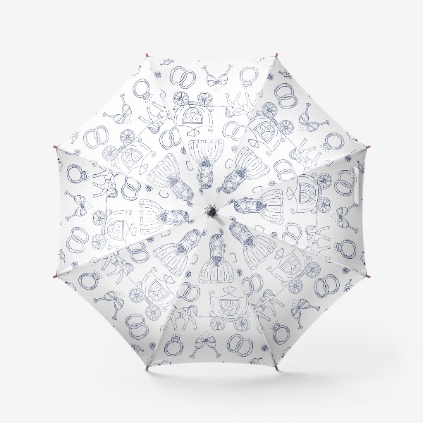 Зонт «Свадебный дудл паттерн»