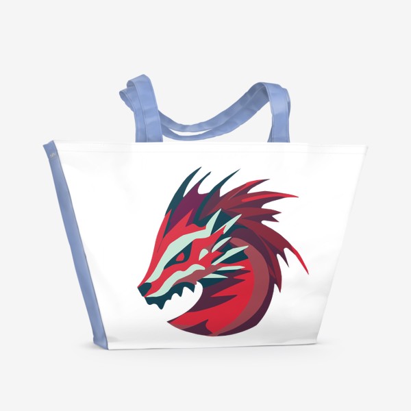 Пляжная сумка «дракон красный символ нового года 2024»