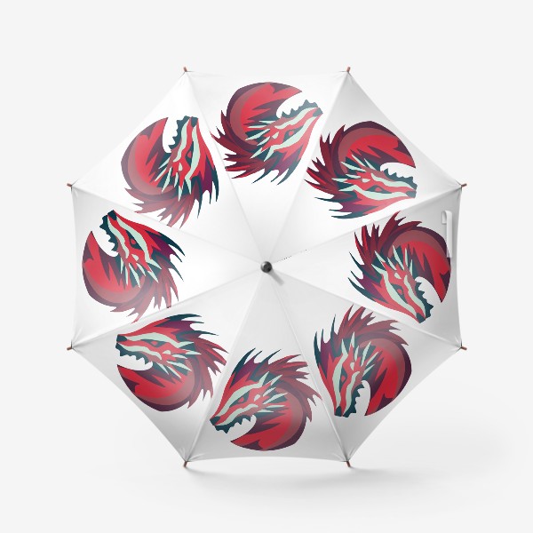 Зонт «дракон красный символ нового года 2024»