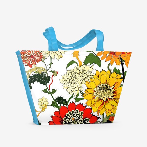 Пляжная сумка «Японские хризантемы»