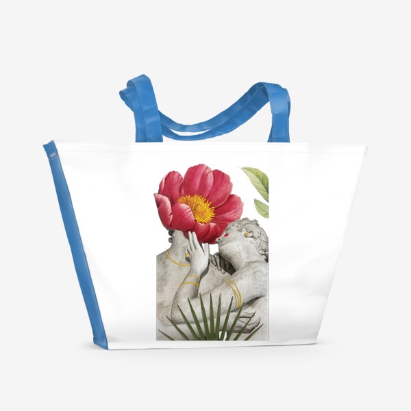 Пляжная сумка «Коллаж с цветком "Полюбить нарцисса"»
