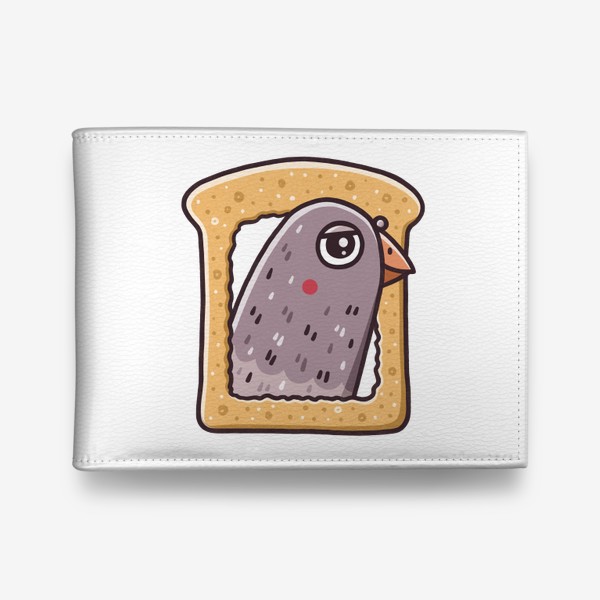 Кошелек «Забавный голубь в корочке хлеба. Юмор»