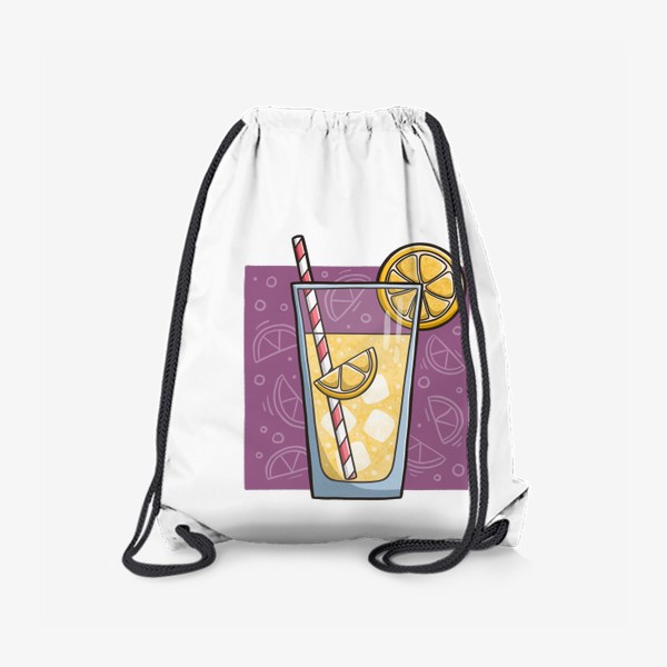 Рюкзак «Лимонад с лимоном на фиолетовом фоне»
