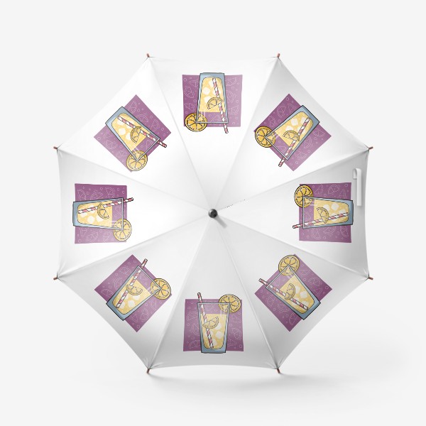 Зонт «Лимонад с лимоном на фиолетовом фоне»