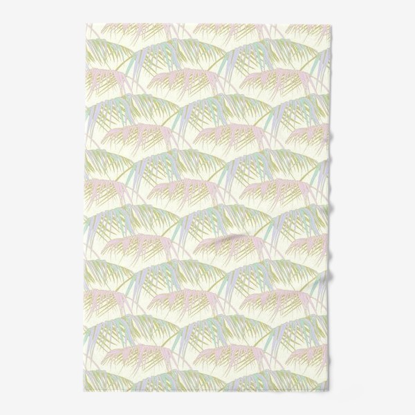 Полотенце «cute pattern with tropical palm branches in delicate shades»