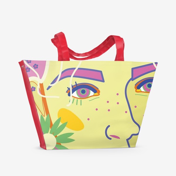Пляжная сумка «девушка в цветочном венке»