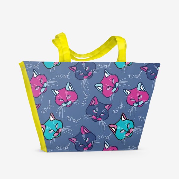 Пляжная сумка «кошки с надписью»