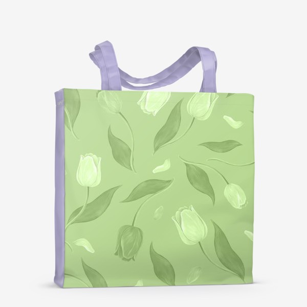 Сумка-шоппер «Тюльпаны зеленый тон»