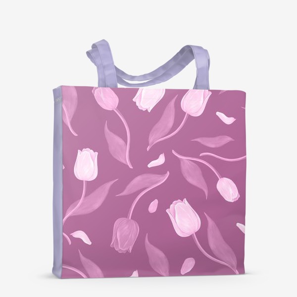 Сумка-шоппер «Розовый принт с тюльпанами»