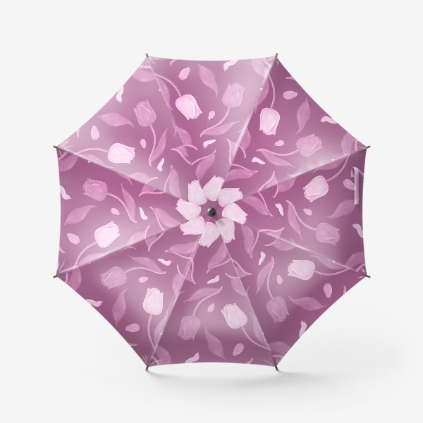 Зонт «Розовый принт с тюльпанами»