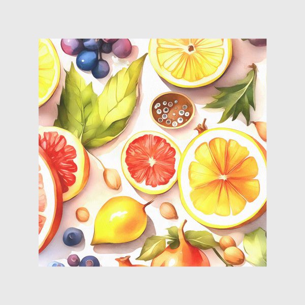 Скатерть «Различные фрукты и ягоды акварелью»