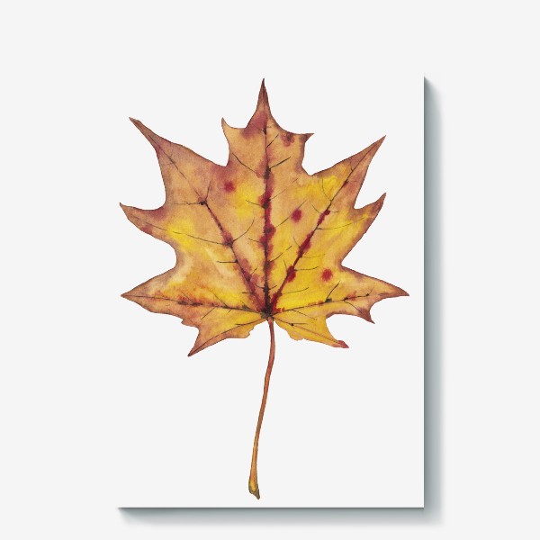 Холст «Большой кленовый лист Осенний листопад»