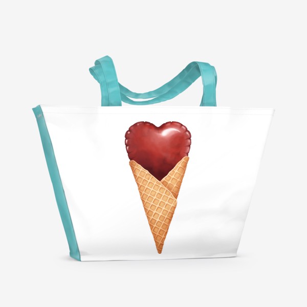 Пляжная сумка «Сердце мороженое»