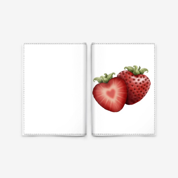 Обложка для паспорта «Клубника сердечки»
