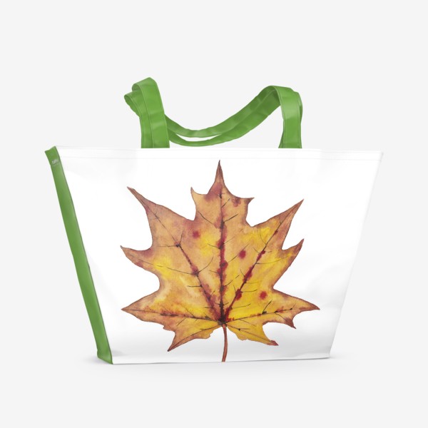 Пляжная сумка «Большой кленовый лист Осенний листопад»