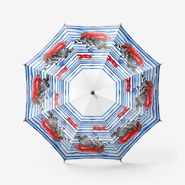 Зонт «еноты моряки»