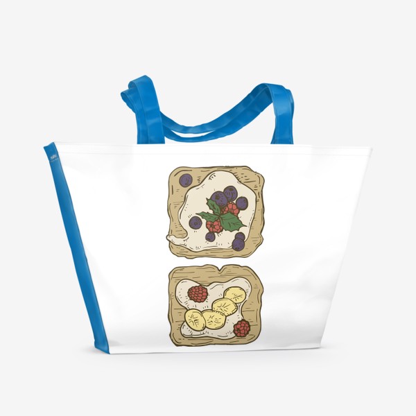 Пляжная сумка «Блюда для завтрака. Европейская кухня, тосты»