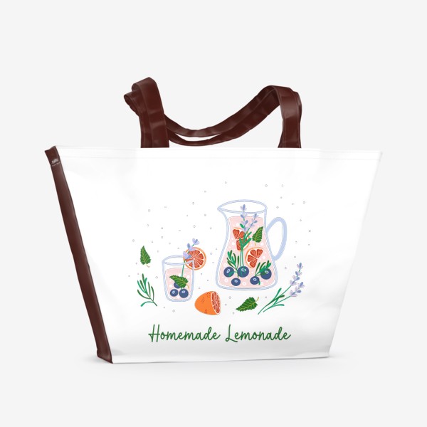 Пляжная сумка «Домашний лимонад. Освежающий напиток с фруктами и ягодами.»